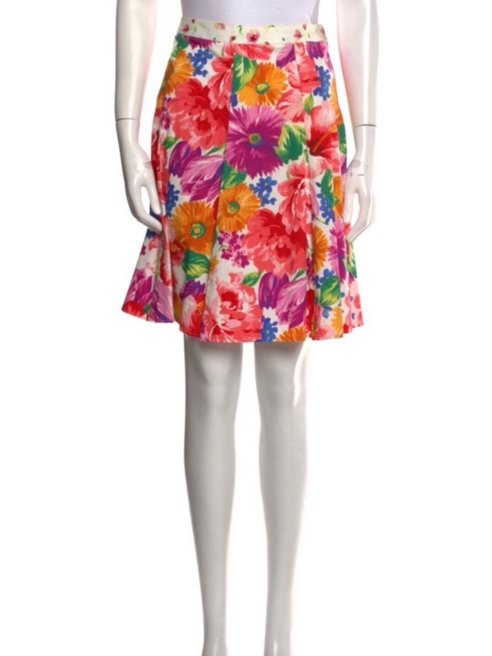 Dolce & Gabbana Vibrant Floral A-Line Skirt - Pink, Orange, Green